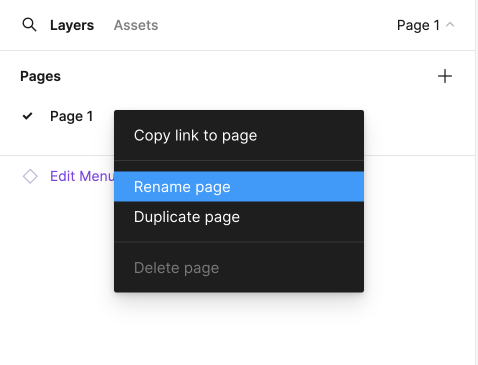 Renaming a Figma Page